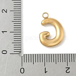 304ステンレススチール製イニシャルペンダント  イオンプレーティング（ip）  18KGP本金メッキ  文字g  16~18x6~18x3mm  穴：1.8mm&nbsp;STAS-S186-12G-G