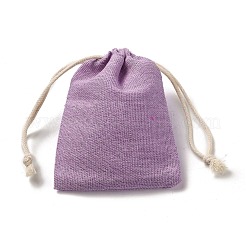 長方形の布包装袋  巾着袋  紫色のメディア  11.8x8.75x0.55cm&nbsp;LS-ABAG-A008-01B-07