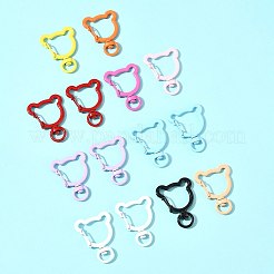 スプレー塗装された環境に優しい合金製スイベルスナップフック留め具14個。  カドミウムフリー＆ニッケルフリー＆鉛フリー  クマ  ミックスカラー  38x29.5x6.5mm&nbsp;FIND-FS0004-59