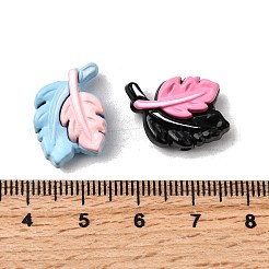 焼き付け塗料合金エナメルビーズ  葉  ミックスカラー  20.5x13x7mm  穴：1.7mm  9個/セット&nbsp;FIND-G092-03