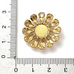 オパライトフラワーペンダント  304ステンレススチールひまわりチャーム  ゴールドカラー  24x24.5x5.5mm  穴：1.8mm&nbsp;STAS-R009-05G-03