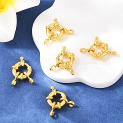 真鍮のスプリングリングの留め金  ゴールドカラー  11x5mm  チューブベイル: 8.5x4.5x1.5mm  穴：2mm&nbsp;KK-L082B-01G