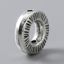 合金ビーズフレーム  イヤリング＆ヘアジュエリーアクセサリーバッグビーズバックル用  リング  アンティークシルバー  10x3mm  穴：1mm  内径：4.5mm&nbsp;FIND-WH0112-08AS