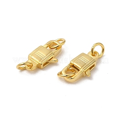 925スターリングシルバーカニカン  丸カン付き  ロック  18KGP本金メッキ  11.5x6x2.5mm&nbsp;STER-D006-20G