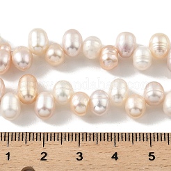 天然養殖淡水パールビーズ連売り  トップ掘削  ライス  ミックスカラー  6~7mm  穴：0.6mm  約35個/連  7.09インチ（18cm）&nbsp;PEAR-A006-28C