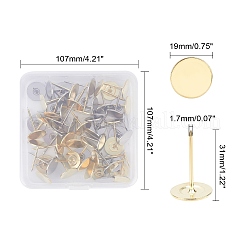 鉄のフラットラウンドい頭の釘  ソファフォームネイル  家具装飾用  ミックスカラー  31x19mm  ピン：1.7mm  2色  30個/カラー  60個/箱&nbsp;AJEW-GA0001-51-B