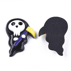 樹脂カボション  ハロウィンゴースト  ブラック  31x22x7~7.5mm&nbsp;LS-CRES-T013-08
