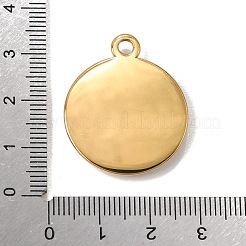 304ステンレススチールと天然パウアシェルを使用したペンダント  18KGP本金メッキ  イオンプレーティング（ip）  長持ちメッキ  フラットラウンドのチャーム  30x25x4mm  穴：3mm&nbsp;SH-CBA7184-01I-G