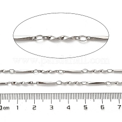 304ステンレススチールツイストリンクバーチェーン  ハンダ付け  ステンレス鋼色  12x1x1mm&nbsp;CHS-A016-53P-A