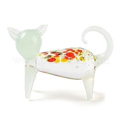 3D猫の手作りランプワークディスプレイ装飾  家の装飾のための  カラフル  58x18x41mm&nbsp;DJEW-C012-04