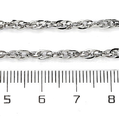 3mmラックメッキ真鍮ロープチェーンネックレス女性男性用  カドミウムフリー＆鉛フリー  901ステンレススチール留め具  長持ちメッキ  プラチナ  23.62インチ（60cm）&nbsp;MAK-L044-29P