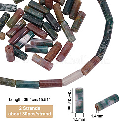 2 連売り 天然インディアンアゲートビーズ 連売り  コラム  13~13.5x4.5mm  穴：1.4mm  約30個/連  15.51インチ（39.4cm）&nbsp;G-PH0002-41