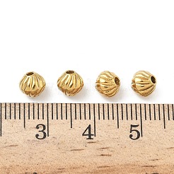 304ステンレススチールビーズ  双円錐形  イオンプレーティング（ip）  18KGP本金メッキ  6x5mm  穴：1.2mm&nbsp;STAS-D204-21G
