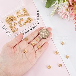 30個の合金ビーズ  長持ちメッキ  花  18KGP本金メッキ  9x5mm  穴：0.5mm&nbsp;FIND-BBC0003-76