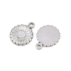 304ステンレススチールチャーム  ひまわりチャーム  ステンレス鋼色  13x10x1.3mm  穴：1.2mm&nbsp;STAS-L317-24P