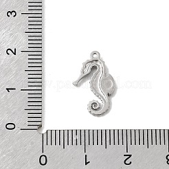 海洋生物をテーマにした304ステンレススチールペンダント  ステンレス鋼色  タツノオトシゴ  16x10.5x1.5mm  穴：1mm&nbsp;STAS-Z179-40P-05A