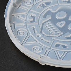 ハロウィンテーマのシリコンカップマット金型  UVレジン用  エポキシ樹脂工芸品作り  ホワイト  114~140x114~130x9~53mm  4個/セット&nbsp;DIY-E066-01