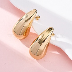 女性用ティアドロップ 304 ステンレススチール スタッド イヤリング  ゴールドカラー  39x29mm&nbsp;EJEW-A125-06G