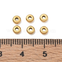 304ステンレススチールビーズ  フラットラウンド  艶出し  イオンプレーティング（ip）  18KGP本金メッキ  4x1.8mm  穴：1.4mm  約56個/袋&nbsp;SA-CBAF3CF-01B-G