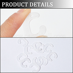 装飾的な靴チェーン用のプラスチックフック110個  ホワイトスモーク  25x20x1.5mm  穴：1.8mm&nbsp;FIND-CP0001-92