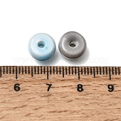 手作りの陶器ビーズ  フラットラウンド  光沢釉の磁器  ミックスカラー  9x5mm  穴：1.8mm&nbsp;PORC-K013-01