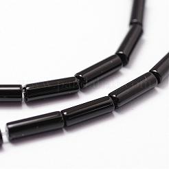ナチュラルブラックオニキスビーズ連売り  グレードA  染め＆加熱  コラム  13x4mm  穴：1mm  約29個/連  15.16インチ〜15.35インチ&nbsp;G-P161-38-13x4mm