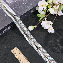 ガラスホットフィックスラインストーンブライダルベルトトリムチェーン  耳  クリアAB  27mm  4ヤード&nbsp;DIY-WH0899-718A