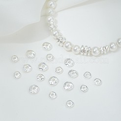 真鍮ビーズ  フラットラウンド  銀  4.5x5x2mm  穴：1.5mm&nbsp;KK-M306-02S