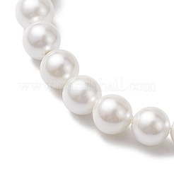 6mm ラウンドシェルパールビーズストレッチブレスレット  女性用ゴールデントーン 304 ステンレススチール チャームブレスレット  混合図形  内径：2インチ（5.2cm）&nbsp;BJEW-JB10672
