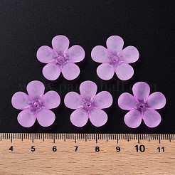 透明なアクリルビーズ  艶消し  花  スミレ  22x23x6.5mm  穴：1.6mm  約378個/500g&nbsp;MACR-S373-116-D04