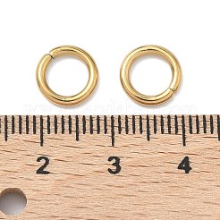 304ステンレススチールオープン丸カン  ラウンド  イオンプレーティング（ip）  18KGP本金メッキ  9x1.5mm  15ゲージ  内径：6mm&nbsp;STAS-Z178-10G
