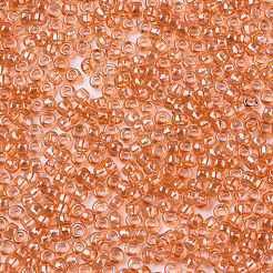 ガラスシードビーズ  機械刺繍に適合  透明色  ラウンド  トマト  2.5x1.5mm  穴：1mm  約2222個/50g&nbsp;X-SEED-S042-11A-03