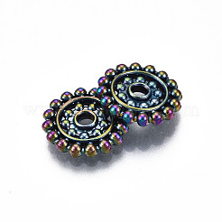 ラックメッキレインボーカラーアロイビーズ  カドミウムフリー＆ニッケルフリー＆鉛フリー  タイヤ  12.5x2mm  穴：1.6mm&nbsp;PALLOY-S180-354