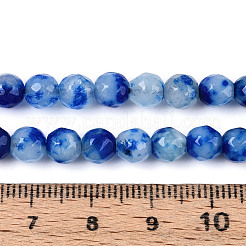 染め加工天然石ホワイトジェイドビーズ連売り  ラウンド  多面カット  ブルー  5.5~6.2mm  穴：1mm  約65~66個/連  14.76~15.16''（37.5~38.5センチメートル）&nbsp;G-T139-6mm-60-17