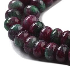 天然石ホワイトジェイドビーズ連売り  染め  ロンデル  パープル  8x5mm  穴：1mm  約74個/連  15.15インチ（38.5cm）&nbsp;G-E507-01S