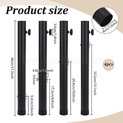 炭素鋼テーブル脚延長器4個  ブラック  440x40mm&nbsp;FIND-WH0139-977
