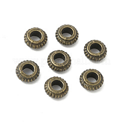 チベット風合金ビーズ  ロンデル  カドミウムフリー＆鉛フリー  アンティークブロンズ  7x3.5mm  穴：3.5mm  約2083個/1000g&nbsp;FIND-F012-01AB