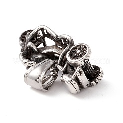 304ステンレスペンダント  オートバイ  アンティークシルバー  30x13x13mm  穴：8x4.5mm&nbsp;STAS-M299-21AS