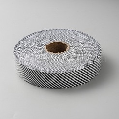 チロリアンテープ  ストライプ  洋服アクセサリー  ブラック  1-1/8インチ（29mm）  約92.96ヤード（85m）/ロール&nbsp;SRIB-WH0011-367