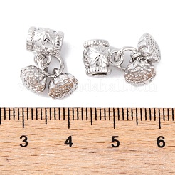 真鍮チャーム  カドミウムフリー＆ニッケルフリー＆鉛フリー  ハスのポッド  プラチナ  16mm  穴：3.5mm&nbsp;KK-S376-12P