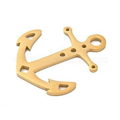 イオンプレーティング（IP）304ステンレスペンダント  レーザー切断  ゴールドカラー  アンカー＆舵  24.5x21.5x1mm  穴：3mm&nbsp;STAS-B056-22G-01