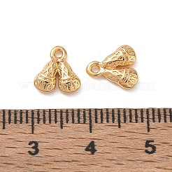 シーグレース真鍮チャーム  ダブルベルチャーム  ニッケルフリー  18KGP本金メッキ  9x8x2mm  穴：1.2mm&nbsp;XGRQ7H070-959G