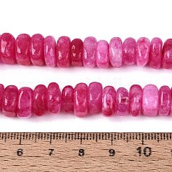 染色された天然水晶ビーズ連売り  ナゲット  ヒシビーズ  濃いピンク  6~13x6~13x3~6mm  穴：1~1.2mm  約80~86個/連  14.37~15.75インチ（36.5~40cm）&nbsp;G-N359-16A-11