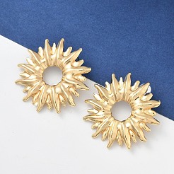 合金スタンドピアス  花  ゴールドカラー  57.5x57.5mm&nbsp;LS-EJEW-D300-02G-03