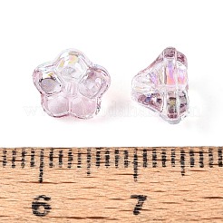 電気メッキ透明ガラスビーズ連売り  ペチュニアの花  ABカラーメッキ  アザミ  5.5~6.5x8~8.5x8~8.5mm  穴：1~1.2mm  約100個/連  21.26~21.65インチ（54~55cm）&nbsp;EGLA-N055-03A-08