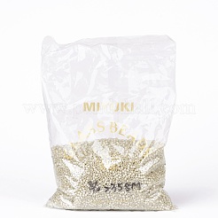 MIYUKIラウンドロカイユビーズ  日本製シードビーズ  8/0  （rr2358)シルバーライニングライトハニーオパール  3mm  穴：1mm  約19000~20500個/ポンド&nbsp;SEED-G008-RR2358