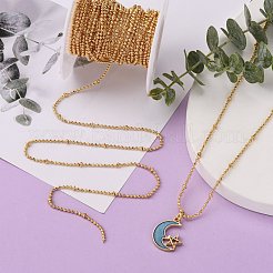 真鍮製ボールチェーン  ハンダ付け  鉛フリー＆ニッケルフリー＆カドミウムフリー  18KGP本金メッキ  1.5mmと2.5mm&nbsp;CHC-P0006-02G-NR