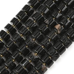 天然石ブラックトルマリンビーズ連売り  コラム  シードビーズで  11.5~12.5x1.5~8mm  穴：1.1mm  約40個/連  15.55''（39.5センチメートル）&nbsp;G-K245-C13