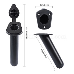 カヤックデッキプラスチックフラッシュマウント釣り竿ホルダー  キャップカバー付き  ブラック  222x80x105mm&nbsp;FIND-WH0057-01