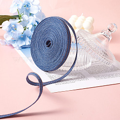 ステッチデニムリボン  服飾材料  DIYクラフトヘアクリップアクセサリーと縫製装飾用  マリンブルー  1cm  10 M /袋&nbsp;OCOR-TAC0009-04A-03